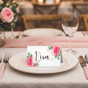 Blank Rose garden budget wedding  Place Card