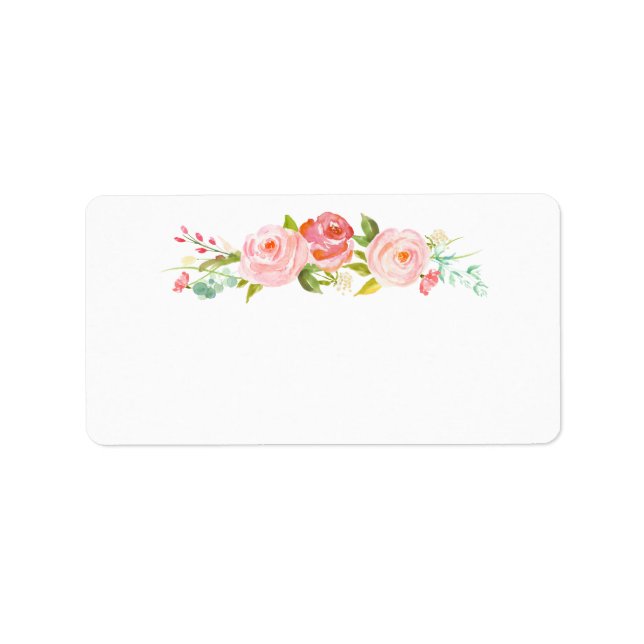 Blank Rose Garden Floral White Address Label (Front)