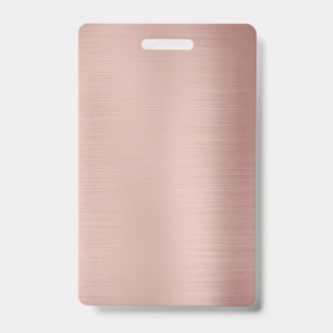 Blank Rose Gold Template Custom text photo image ID Badge