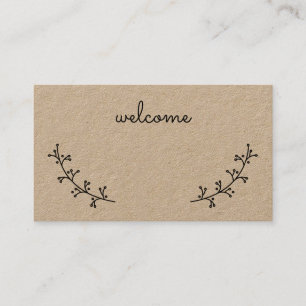 Blank Rustic Laurels Kraft Paper Wedding Place Card
