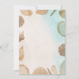 Blank Seaside Summer Blue Elegant Pretty Wedding  Invitation