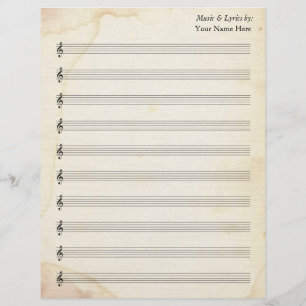 Blank Sheet Music 10 Stave Old Stained Paper