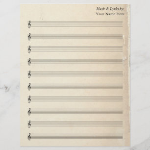 Blank Sheet Music 10 Stave Vintage Old Book Page