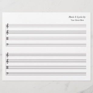 Blank Sheet Music 4 Stave String Quartet