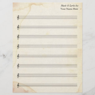 Blank Sheet Music 8 Stave Old Stained Paper