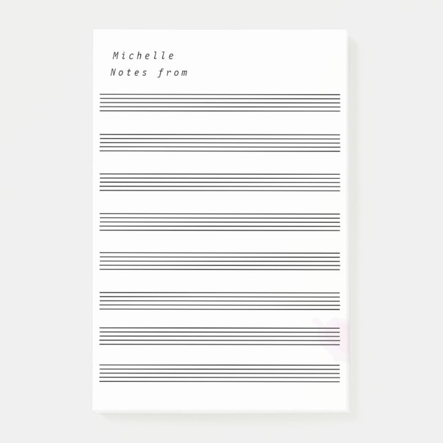 Blank Sheet Music  8 Staves  Post-it Notes (Front)