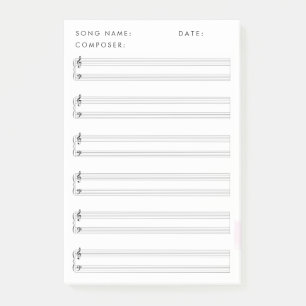 Blank Sheet Music Post-it Notes