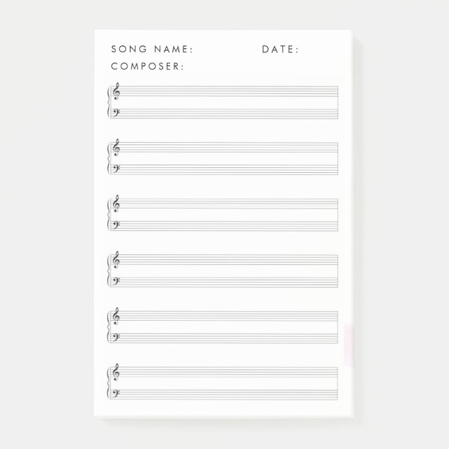  Blank Sheet Music   Post-it Notes (Front)