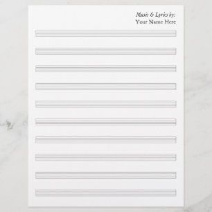 Blank Sheet Music Staves no Clefs
