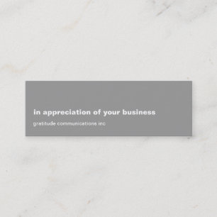 Blank Slate Grey Appreciation Mini Business Card