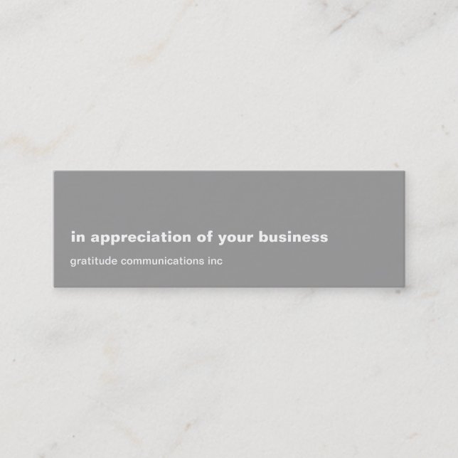 Blank Slate Grey Appreciation Mini Business Card (Front)