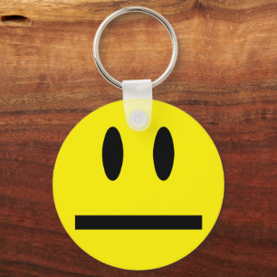 Blank Smile Face Key Ring
