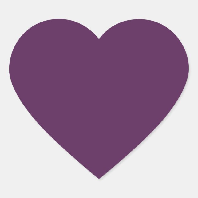 Blank Solid Colour Dark Purple Heart Sticker (Front)