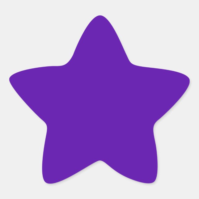 Blank Solid Colour Vivid Purple Star Sticker (Front)