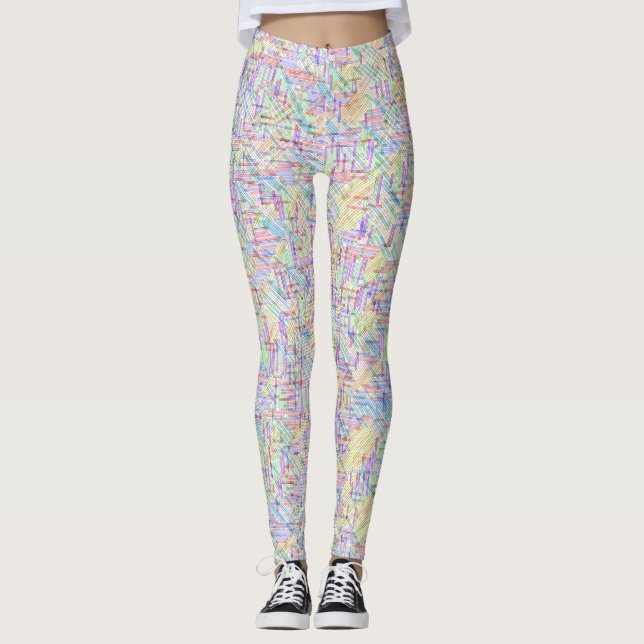 Blank Solved Word Search Puzzle Leggings (Front)