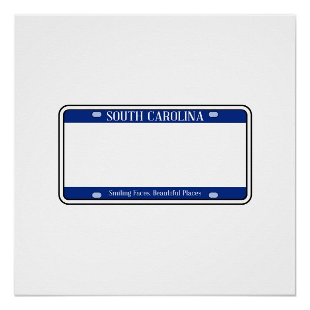 Blank South Carolina State License Plate Poster Zazzle   Blank South Carolina State License Plate Poster Rd90482c64250469480fc192f86ce3d4c Ilb22 630 