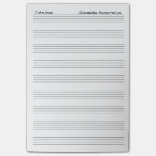 Blank Staff Music Note Paper Custom Name Option
