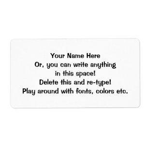 Blank Sticky Labels-Personalise