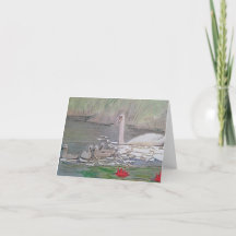 Blank  Swan Greetings Card