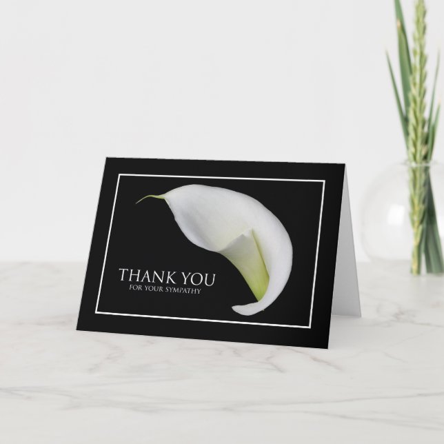 Blank Sympathy Thank You Card -- Peace Lily (Front)