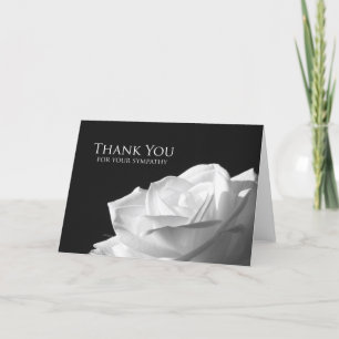 Blank Sympathy Thank You Card -- White Rose