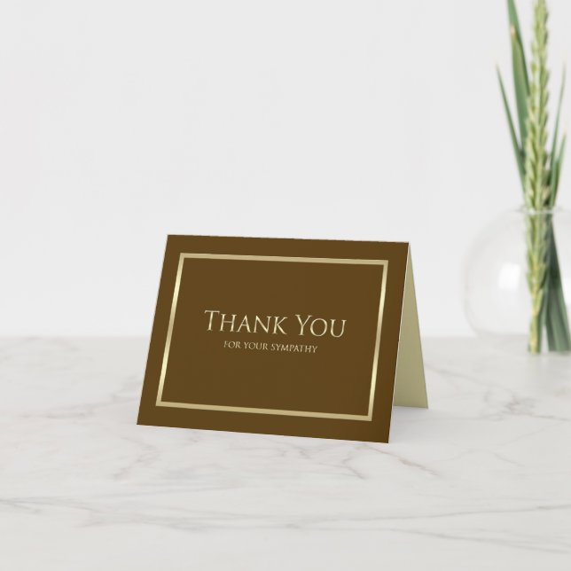 Blank Sympathy Thank You Note Card - Brown (Front)