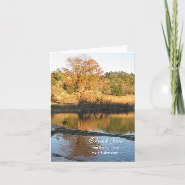 Blank Sympathy Thank You Note Card - River (Front)