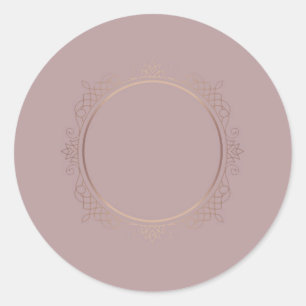 Blank Template Add Text Elegant Modern Rose Gold Classic Round Sticker