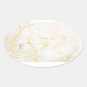 Blank Template Add Your Text Elegant Gold Marble Oval Sticker