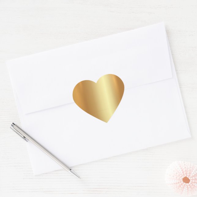 Blank Template Custom Modern Elegant Gold Heart Sticker (Envelope)
