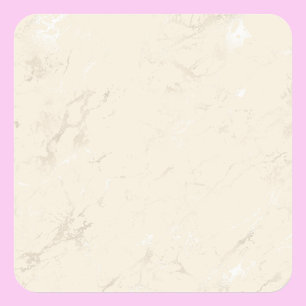Blank Template, DIY Text Art Logo, Cream Marble Square Sticker