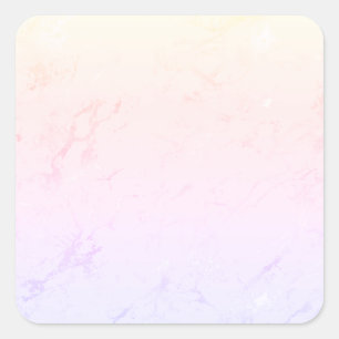 Blank Template, DIY Text Art, Pale Yel Pink Purple Square Sticker