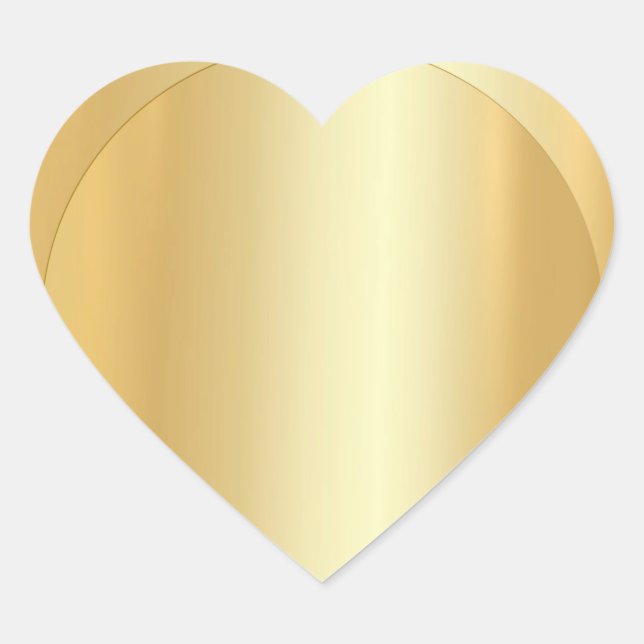 Blank Template Elegant Add Your Text Faux Gold Heart Sticker (Front)