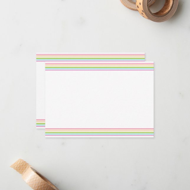 Blank Template Elegant Rainbow Colours Stripe (Front/Back In Situ)
