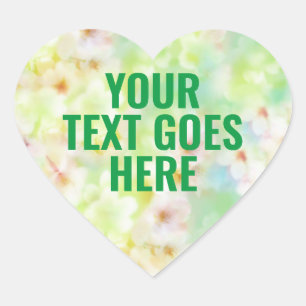 Blank Template Floral Sticker Add Your Text