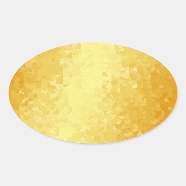 Blank Template Glamour Gold Look Hearts Oval Sticker (Front)