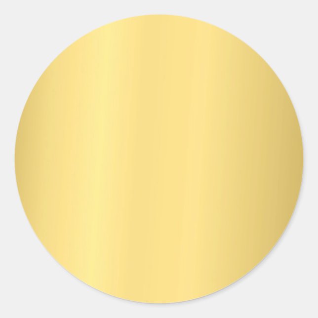 Blank Template Glamourous Elegant Faux Gold Chic Classic Round Sticker (Front)