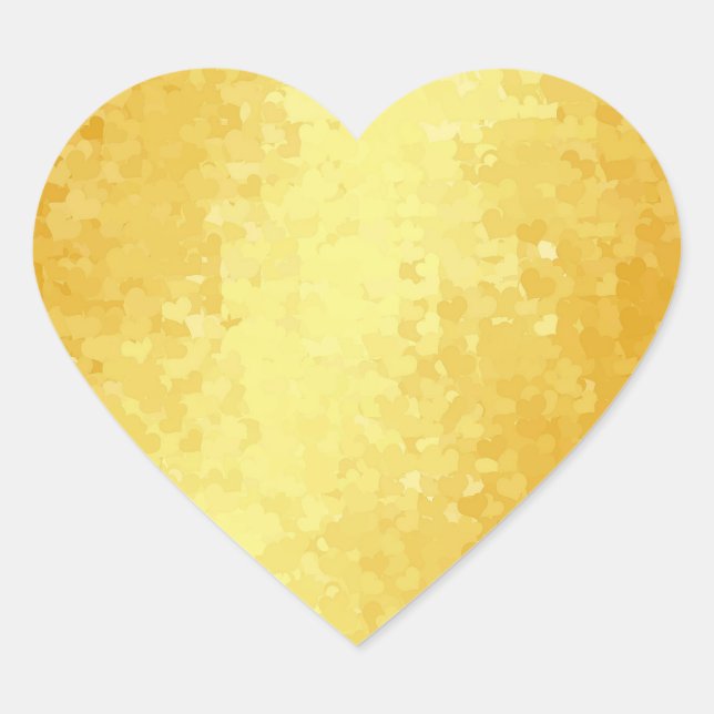 Blank Template Glamourous Gold Look Hearts Heart Sticker (Front)