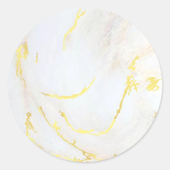 Blank Template Gold Marble Add Your Text Modern Classic Round Sticker (Front)