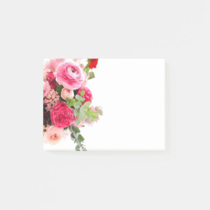 Blank Template Watercolor Floral Roses Flowers Post-it Notes
