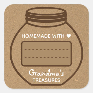 Blank Text Box Kraft Paper Brown Jar Labels Cute