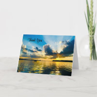 Blank Thank You Card Beautiful Sunset