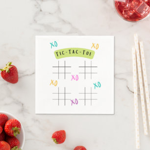 Blank Tic Tac Toe Grids Party Table Fun Game  Napkin
