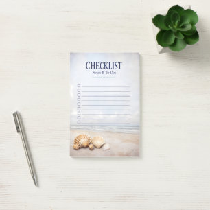 Blank To Do Checklist Notes Beach Shells