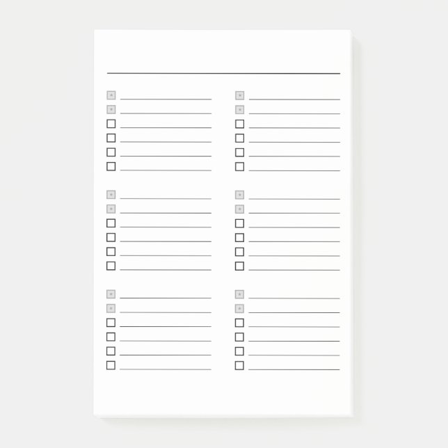 Blank to do list Post-it® Notes (Front)