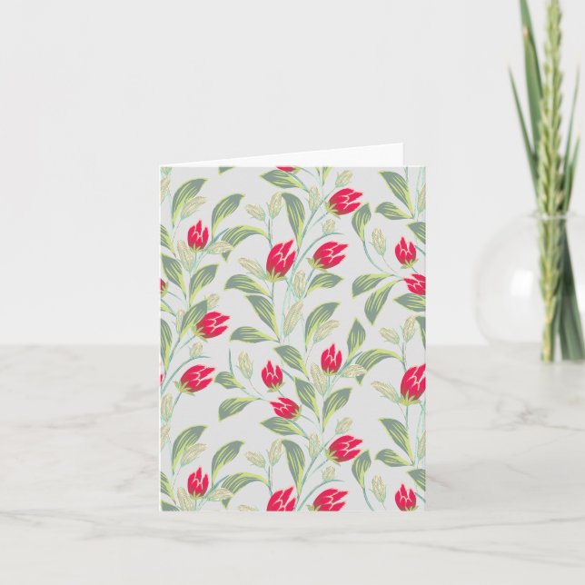 Blank Tulips Flowers Notecard (Front)