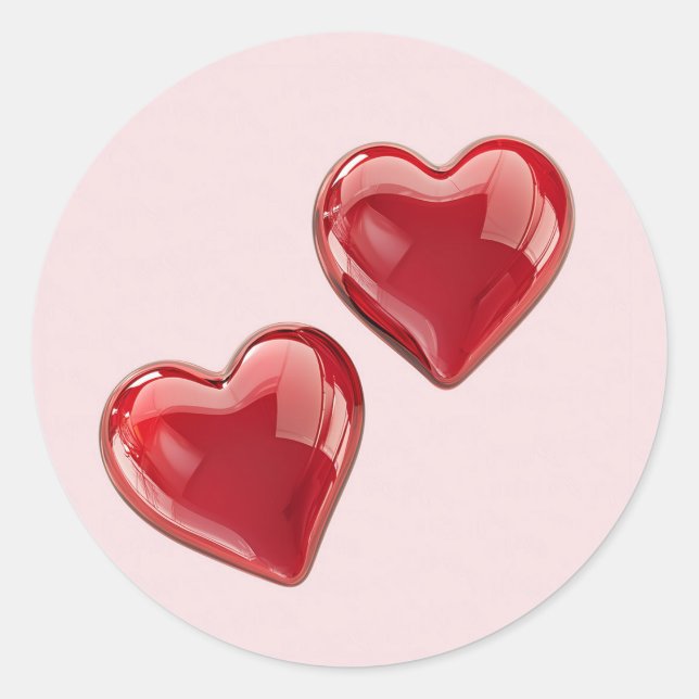 Blank Valentines Hearts - (Say What you Want) Classic Round Sticker (Front)