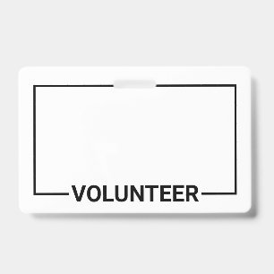 Blank Volunteer Badge ID Badge