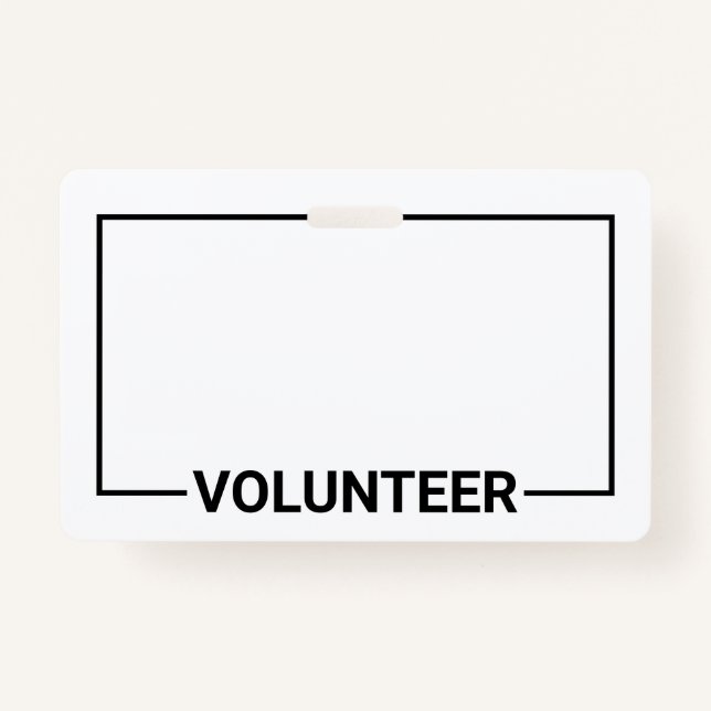 Blank Volunteer Badge ID Badge (Front)