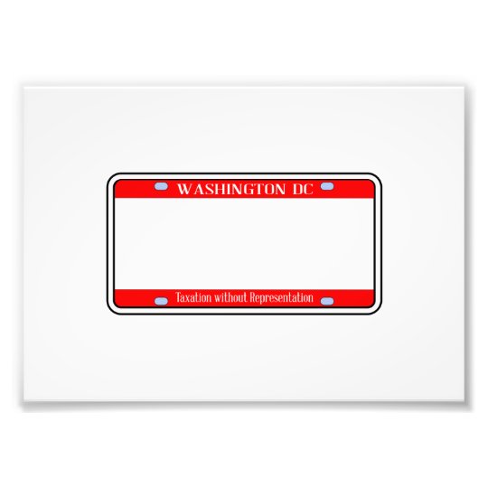 Blank Washington DC License Plate Photo Print | Zazzle.co.uk